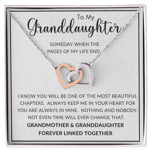 To My Granddaughter | Interlocking Hearts necklace