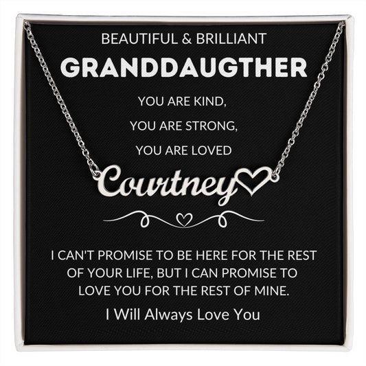 To My Granddaughter | Personalized Heart Name Necklace