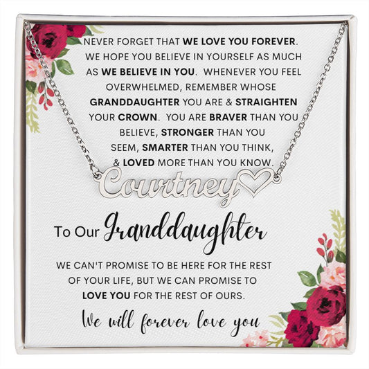 To Our Granddaughter | Personalized Heart Name Necklace