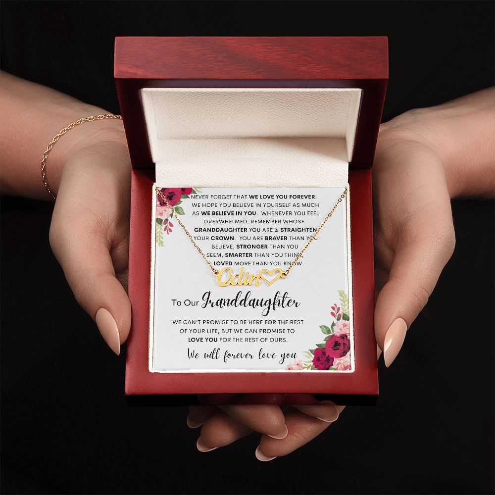 To Our Granddaughter | Personalized Heart Name Necklace