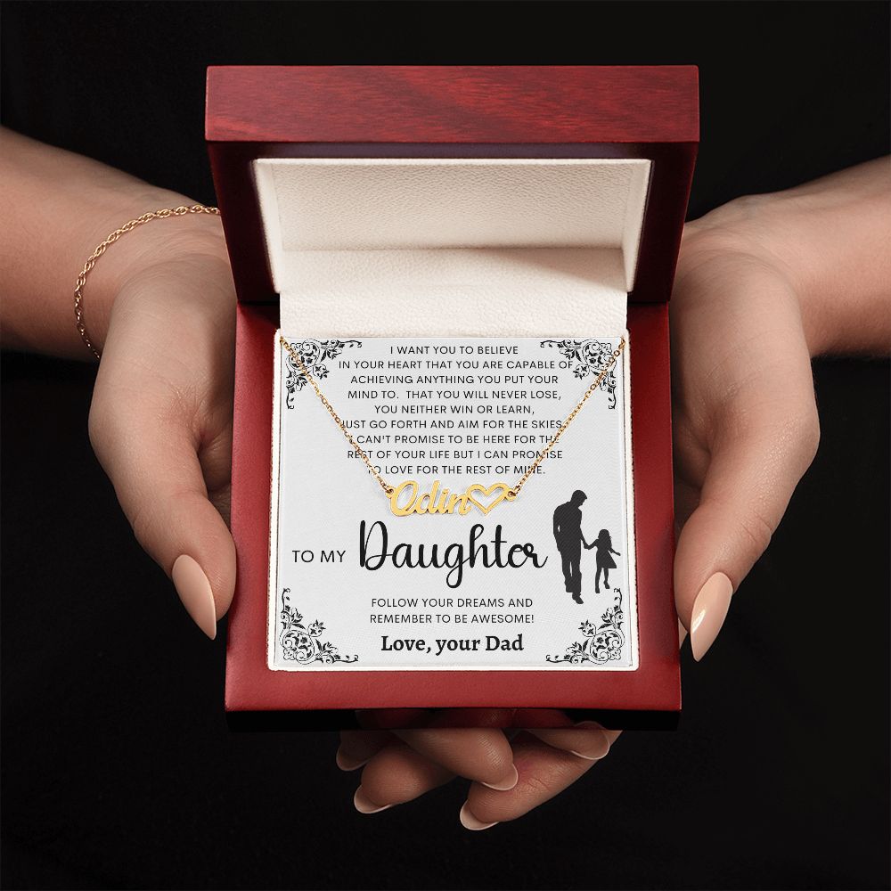 To My Daughter | Personalized Heart Name Necklace