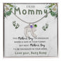 Dear Mommy | Custom Baby Feet Necklace with Birthstone