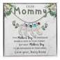Dear Mommy | Custom Baby Feet Necklace with Birthstone