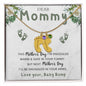 Dear Mommy | Custom Baby Feet Necklace with Birthstone