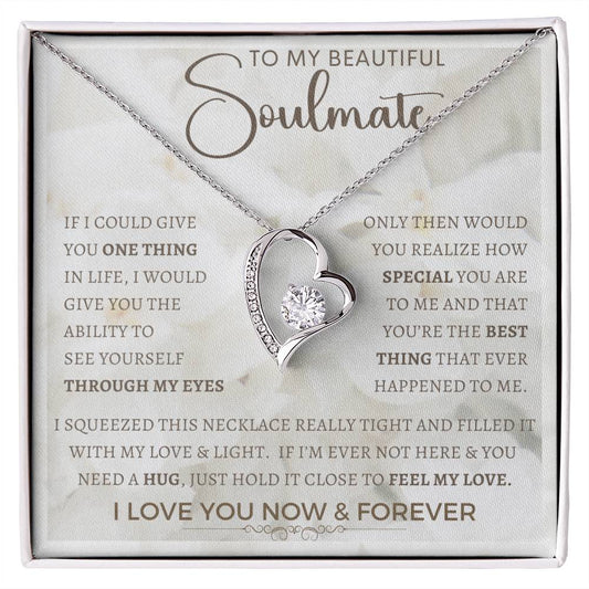 To My Soulmate - To My Wife Necklace, Anniversary Gift, Wife Gift Ideas, Gift From Husband, Wife Birthday Gift, Romantic Gift Wife,  Anniversary Wife