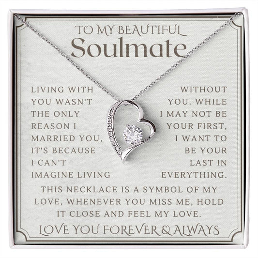 To My Soulmate, Wife necklace, Wife anniversary, Gift for Wife, Gift from husband, Gift for Soulmate, Anniversary necklace