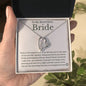 To My Bride - Bride Gift From Groom, Wedding Day Gift, Groom to Bride, Jewelry Gift from Groom to Bride, Beautiful Bride Necklace, To My Bride From Groom