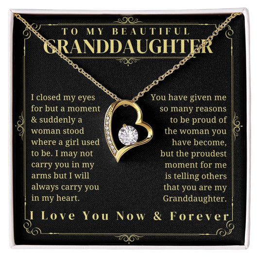 To My granddaughter - Granddaughter Gift - Granddaughter Necklace - Birthday Necklace - Graduation Gift - Gift from Grandma/Grandpa