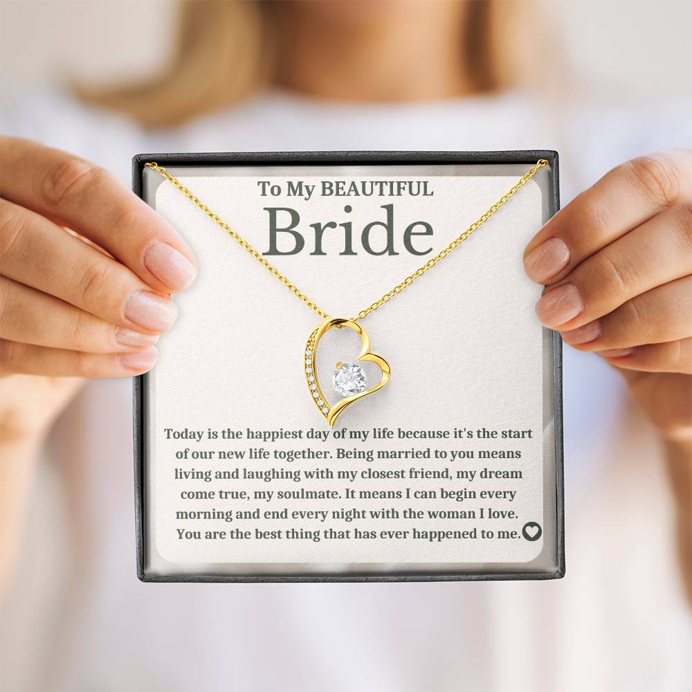 To My Bride - Bride Gift From Groom, Wedding Day Gift, Groom to Bride, Jewelry Gift from Groom to Bride, Beautiful Bride Necklace, To My Bride From Groom