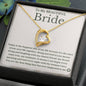 To My Bride - Bride Gift From Groom, Wedding Day Gift, Groom to Bride, Jewelry Gift from Groom to Bride, Beautiful Bride Necklace, To My Bride From Groom