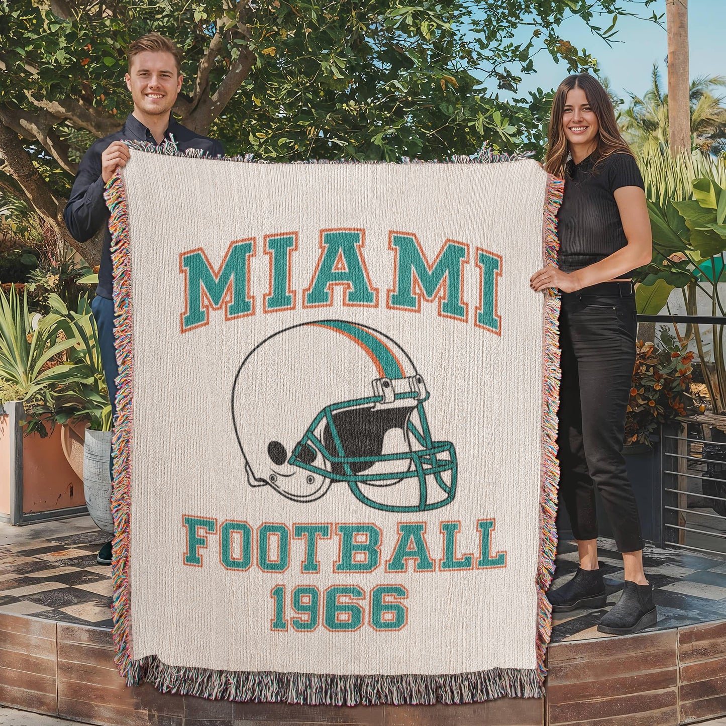 Miami Football Woven Blanket