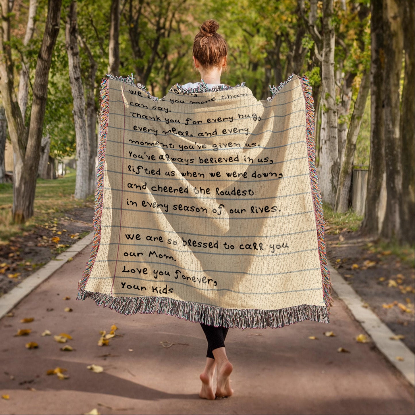 Dear Mom Letter Woven Blanket