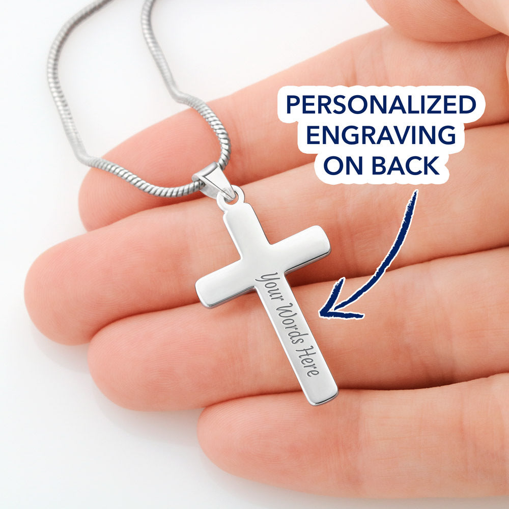 Gift for Son Personalized Cross Necklace | He Is Our Son