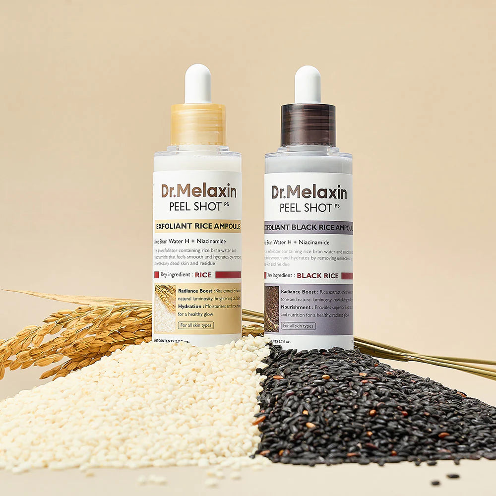 NavaGlow Dr. Melaxin Rice Peel Ampoule - Buy 2 Get FREE Collagen Mask