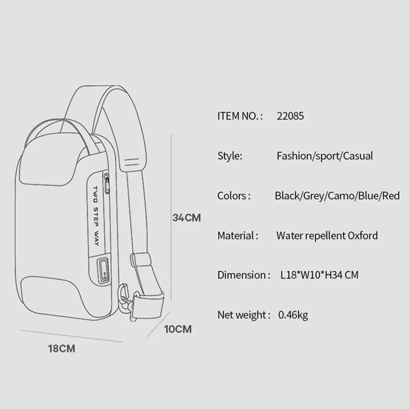 Nomova™ TrekSafe – Anti-Theft Charging Crossbody Bag