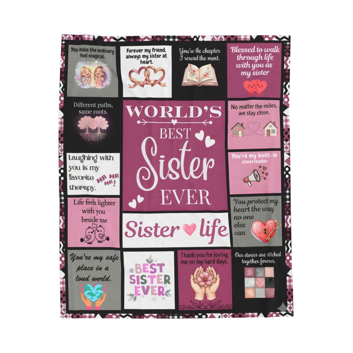 Sister Tribute Blanket, Sentimental Gift for Sister, World's Best Sister Blanket