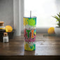 Autism Mom Skinny Steel Tumbler with Straw, 20oz