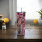 Personalize Nurse Skinny Steel Tumbler with Straw, 20oz | Tumbler with Straw,Stethoscope,Nurse Gift,Nurse Assistant
