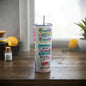 Mother's Day Skinny Steel Tumbler with Straw, 20oz