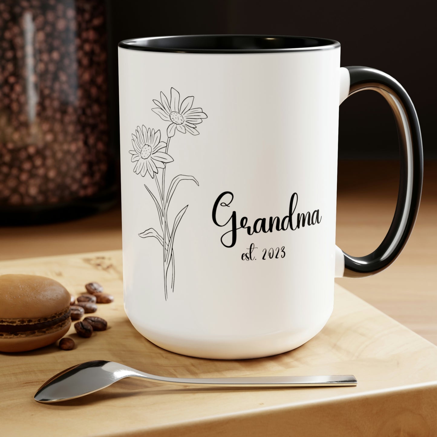 New Grandma's Mug,Birth Month Flowers, New Mom Mug, Gifts for Mimi, Birth Month Flowers,Personalized Mug Coffee 15oz
