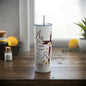 As For Me I Know That My Redeemer Lives Skinny Steel Tumbler with Straw, 20oz
