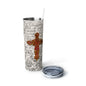 Vintage Christian Skinny Steel Tumbler with Straw, 20oz