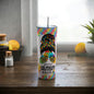 Proud Autism Mom Skinny Steel Tumbler with Straw, 20oz