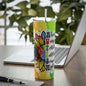 Autism Always Unique Totally Intelligent Sometimes Mysterious Skinny Steel Tumbler with Straw, 20oz