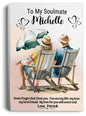 Personalized Portrait Couple on the Beach | CANPO75 Portrait Canvas .75in Frame