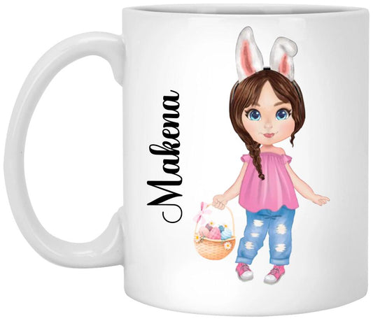 Personalized Happy Easter Chibi girl boy Mug 11oz