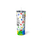 I Love Autism Skinny Steel Tumbler with Straw, 20oz