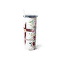 As For Me I Know That My Redeemer Lives Skinny Steel Tumbler with Straw, 20oz