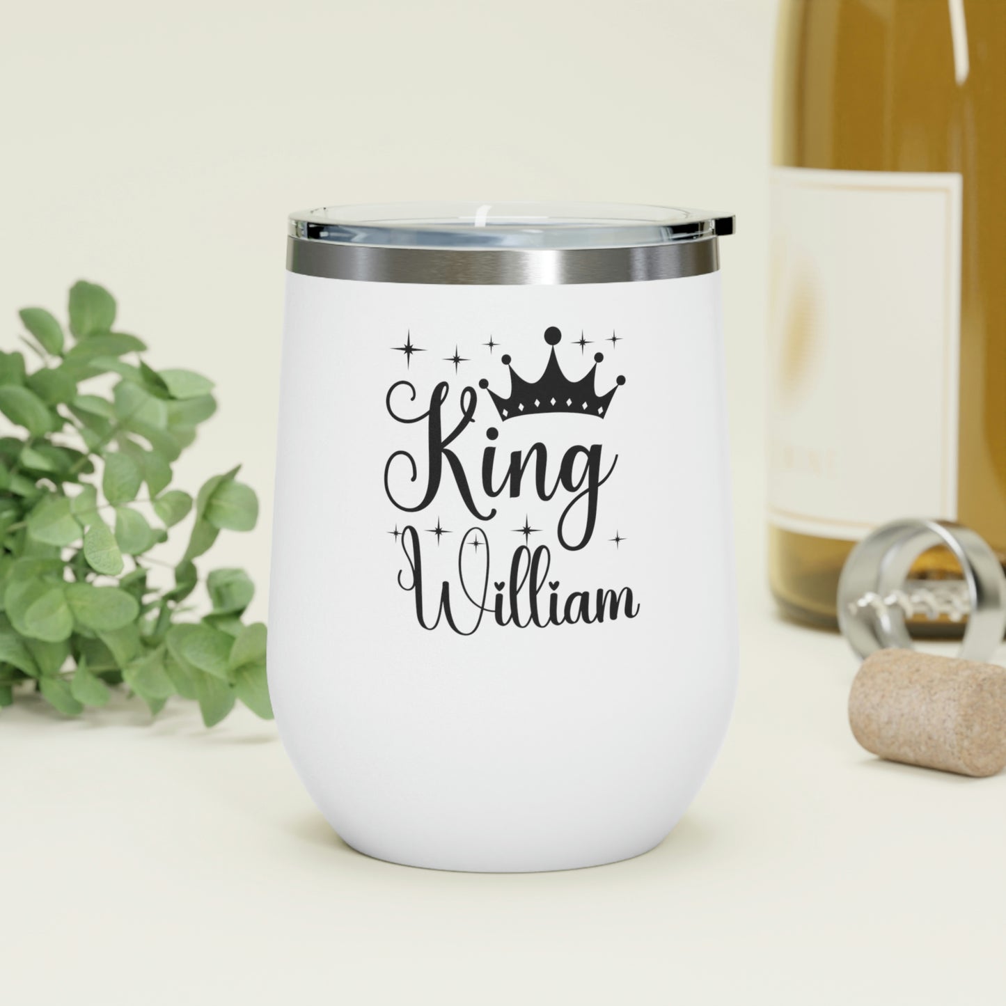 Personalized Name King 12oz Insulated Wine Tumbler