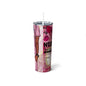 Personalize Nurse Skinny Steel Tumbler with Straw, 20oz | Tumbler with Straw,Stethoscope,Nurse Gift,Nurse Assistant