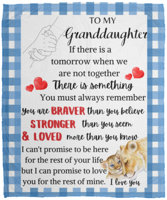 To My Granddaughter | Cozy Plush Fleece Blanket - 50x60 | Birthday gift, Gift from Grandma, Gift from grandpa, graduation gift