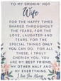 To My Smokin' Hot Wife | Cozy Plush Fleece Blanket - 30X40 | Gift from husband Wife birthday gift Wife anniversary Gift for wife