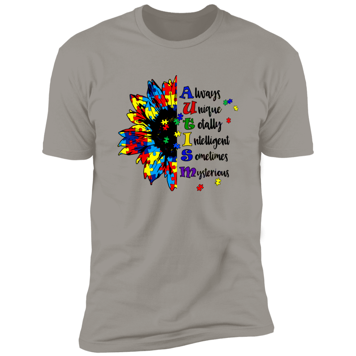 Autism with half Sunflower T-Shirt