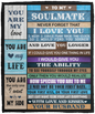 TO MY SOULMATE Cozy Plush Fleece Blanket - 50x60 Gift for soulmate, Anniversary gift, Girlfriend gift, Gift for wife, Birthday gift