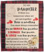 To My Daughter | Braver Stronger Loved | Cozy Plush Fleece Blanket - 50x60