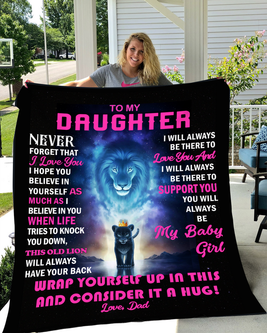 TO MY DAUGHTER Cozy Plush Fleece Blanket - 50x60 | Gift from Dad