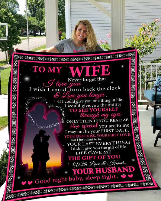 TO MY WIFE | Plush Fleece Blanket - 50x60 | Anniversary gift Gift from husband Wife birthday gift Wife anniversary Gift for wife
