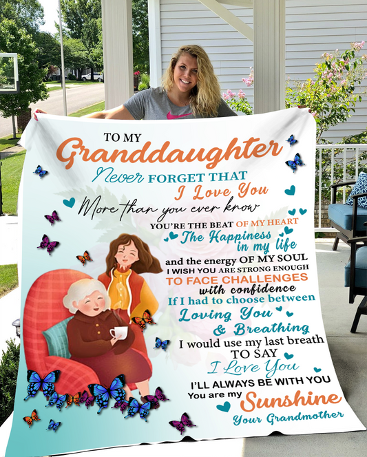 TO MY GRANDDAUGHTER Cozy Plush Fleece Blanket - 50x60 | Granddaughter gift,  Birthday gift, Gift from Grandma, Gift from Grandpa, Granddaughter gift,
