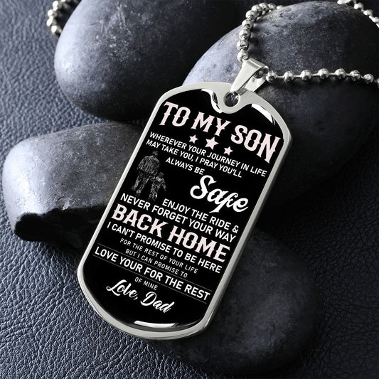 TO MY SON DOG TAG | Gift for son, Son birthday gift, To my son, Dad gift to son
