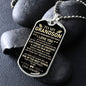 TO MY GRANDSON DOG TAG | Grandson Necklace, Gift For Grandson, To My Grandson, Gifts From Grandpa