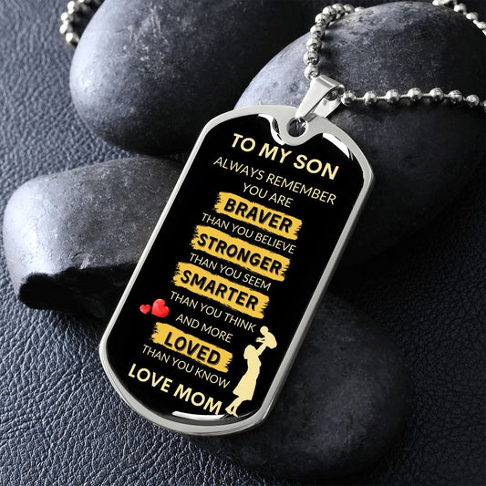 TO MY SON DOG TAG | To Son Gift From Mom, To My Son Dog Tag, Jewelry Gift For Son  Christmas Gift Son