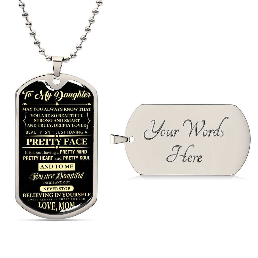 To My Daughter Dog Tag | Daughter Necklace, Gift For Daughter, Daughter Dog Tag, Love Mom