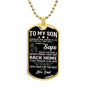 TO MY SON DOG TAG | Gift for son, Son birthday gift, To my son, Dad gift to son