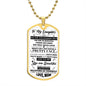 TO MY DAUGHTER DOG TAG | Daughter Necklace, Gift For Daughter, Daughter Dog Tag, Love Mom