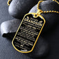 TO MY GRANDSON DOG TAG | Grandson Necklace, Gift For Grandson, To My Grandson, Gifts From Grandpa