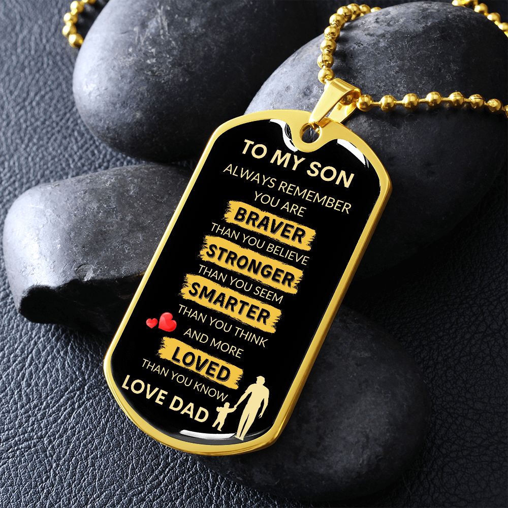 TO MY SON DOG TAG | To Son Gift From Dad, To My Son Dog Tag, Jewelry Gift For Son, Christmas Gift for Son